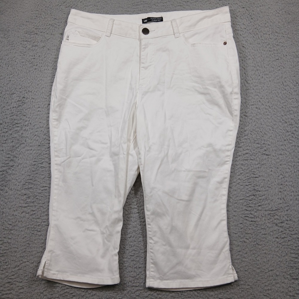 Lee Modern Series Curvy Fit Capris Women's‎ 16 White Stretch Cotton